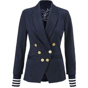 CAbi Grand Slam Navy Double Breasted Blazer Sz